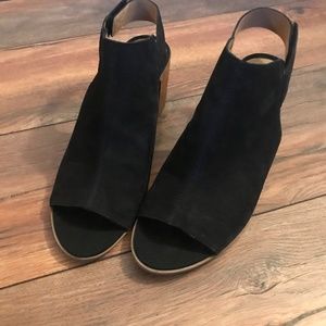 Franco Sarto Helix Leather Peep Toe Sandal 9 1/2